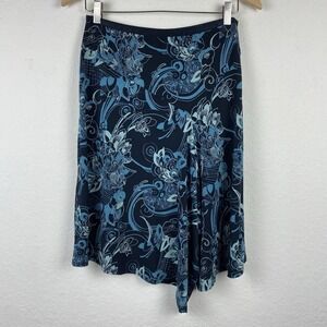 y2k merona S asymmetric hem midi skirt whimsigoth fairy grunge Floral pull on